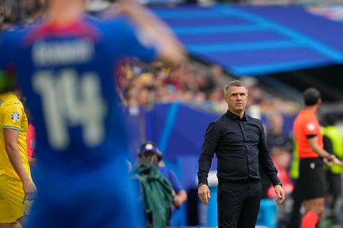 Ukraine's head coach Serhiy Rebrov